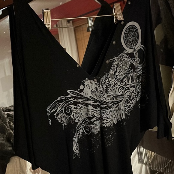 LOKA- medium- Black cut out dress with studs - Picture 3 of 6